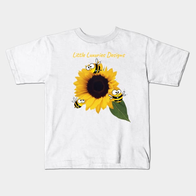 Busy Bees Sunflower Graphic Kids T-Shirt by LittleLuxuriesDesigns